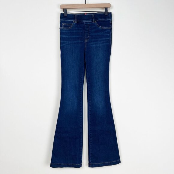 Spanx Denim Flare Jeans Full Length High Rise Waisted Vintage Retro Bell Bottoms - Picture 6 of 12